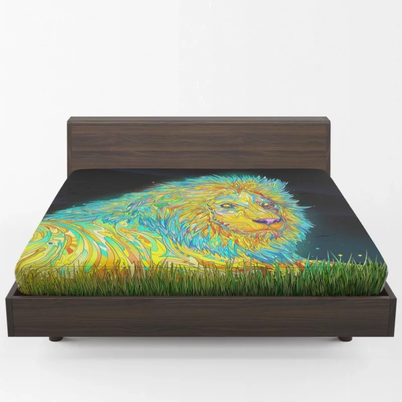 Artistic Lion Bold Strokes Wilderness Spirit Fitted Sheet