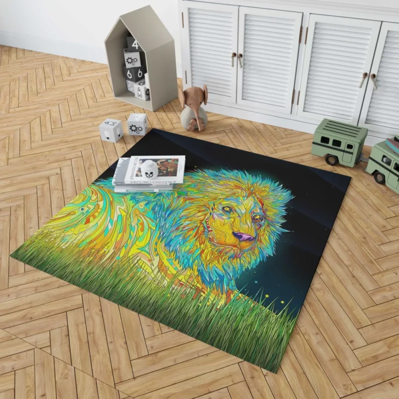 Artistic Lion Bold Strokes Wilderness Spirit Rug 1