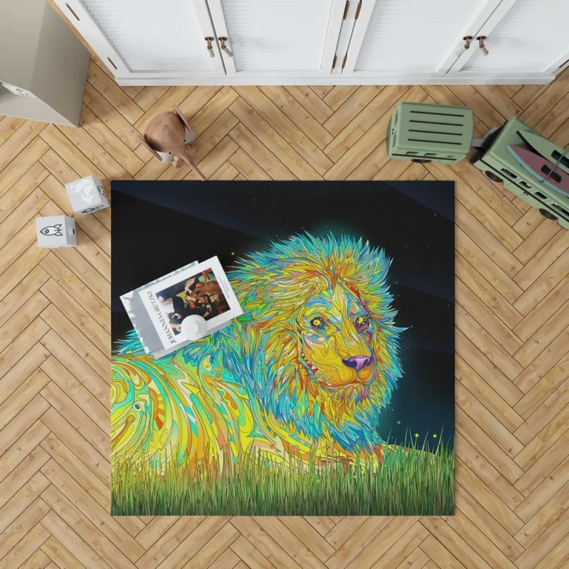 Artistic Lion Bold Strokes Wilderness Spirit Rug