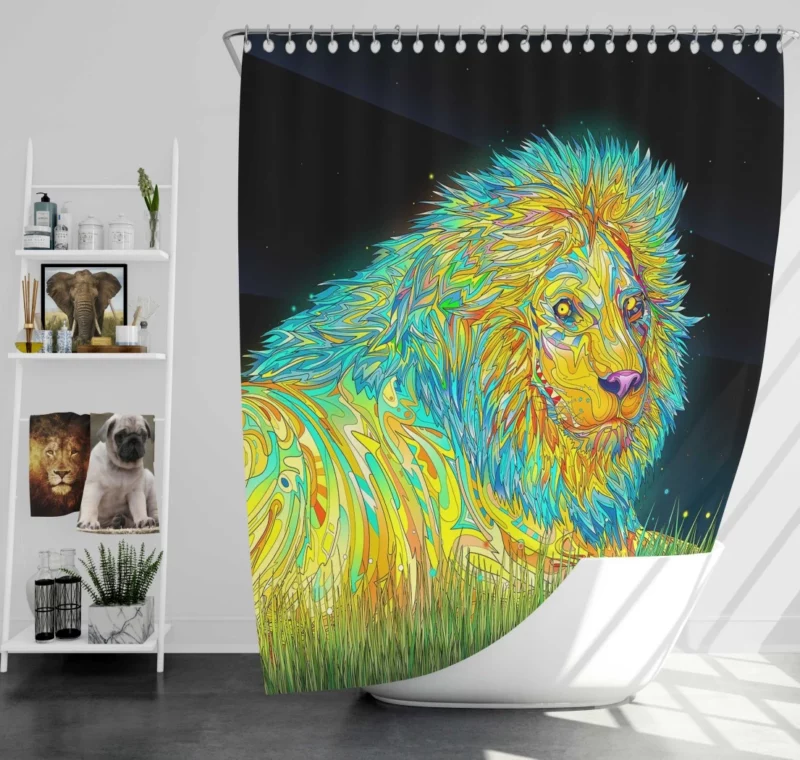 Artistic Lion Bold Strokes Wilderness Spirit Shower Curtain