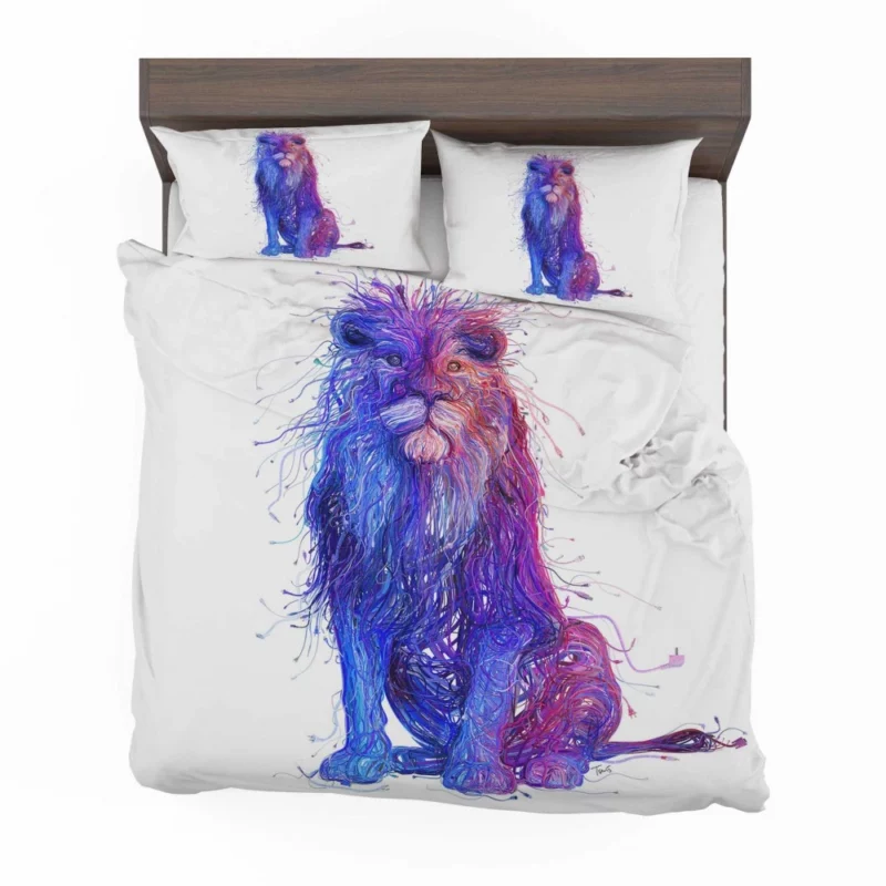 Artistic Lion Enigmatic Wilderness Bedding Set 1