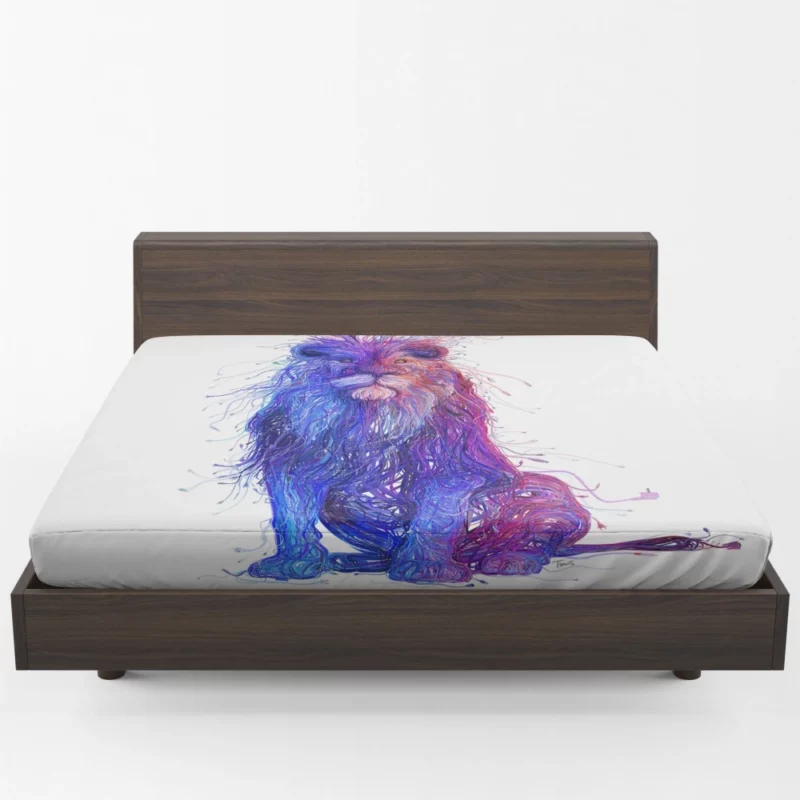 Artistic Lion Enigmatic Wilderness Fitted Sheet