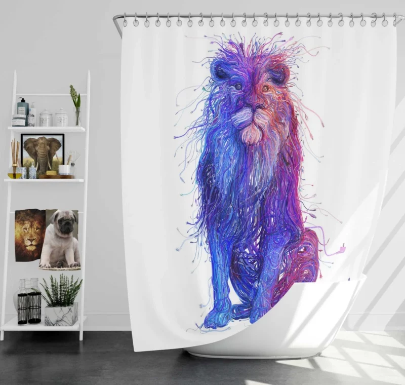 Artistic Lion Enigmatic Wilderness Shower Curtain