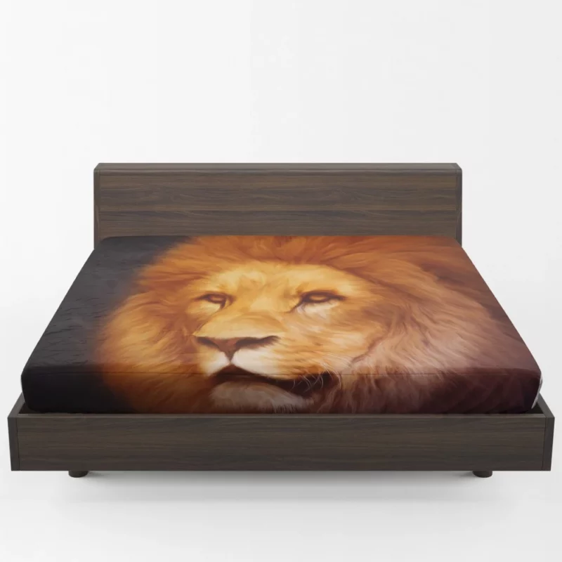 Artistic Lion Portrait Majestic Splendor Fitted Sheet