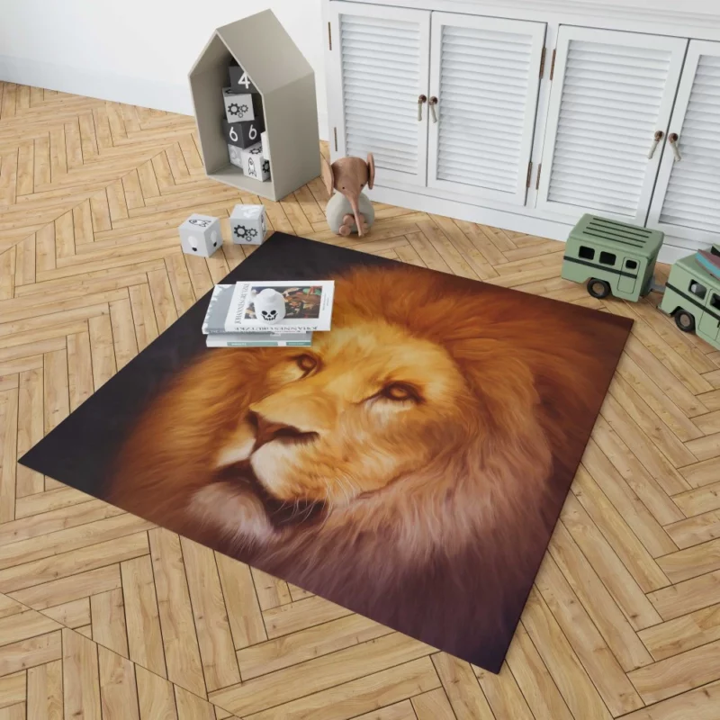 Artistic Lion Portrait Majestic Splendor Rug 1