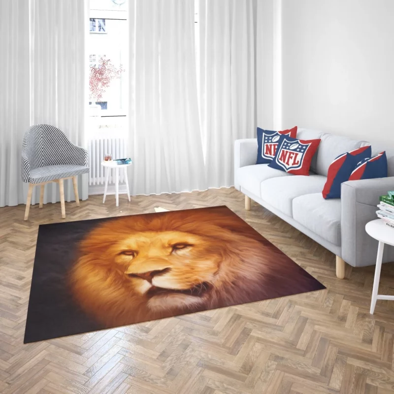 Artistic Lion Portrait Majestic Splendor Rug 2