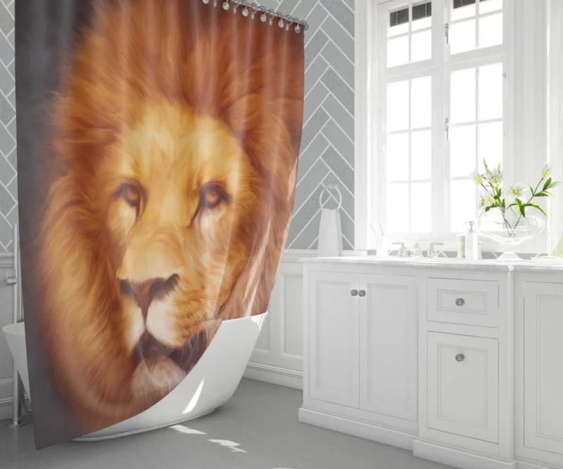 Artistic Lion Portrait Majestic Splendor Shower Curtain 1