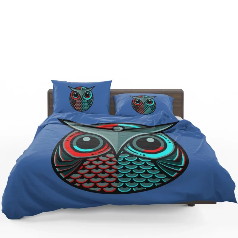 Artistic Owl Minimalist Avian Portrait Bedding Set