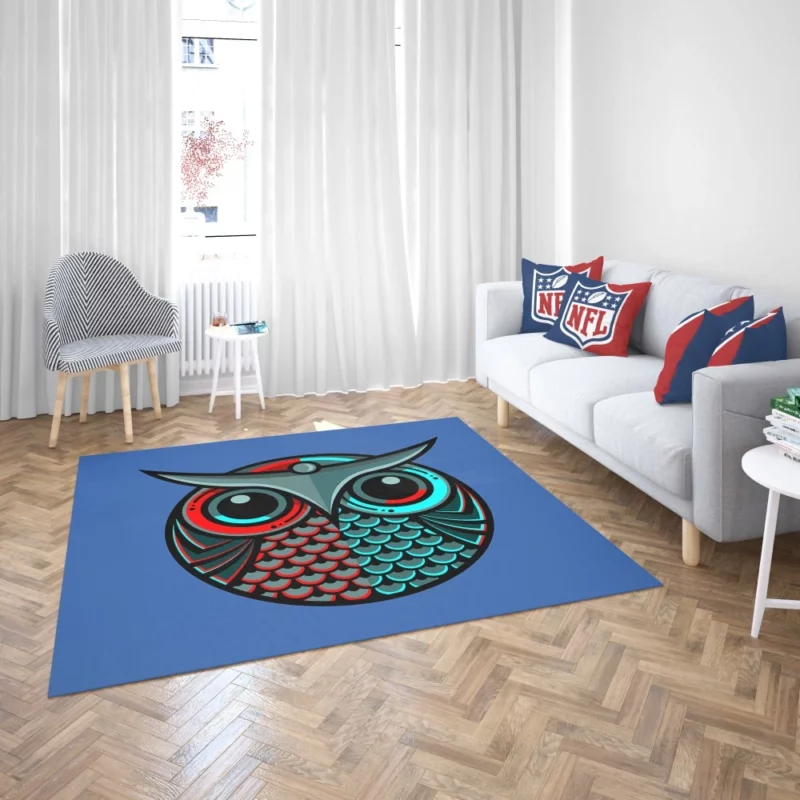 Artistic Owl Minimalist Avian Portrait Rug 2