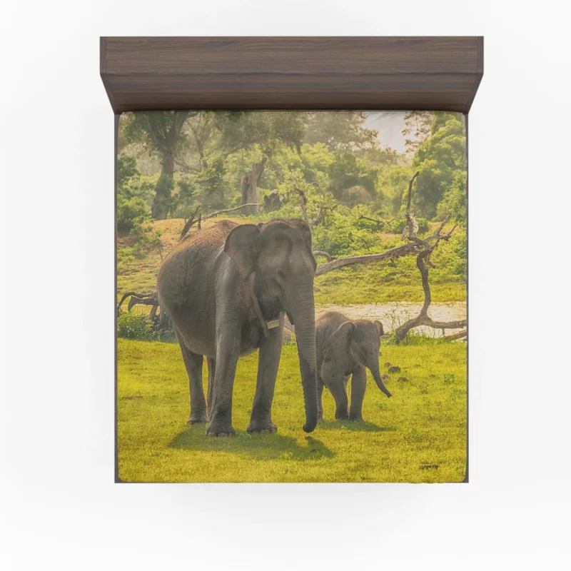 Asian Elephant Cuteness Fitted Sheet 1