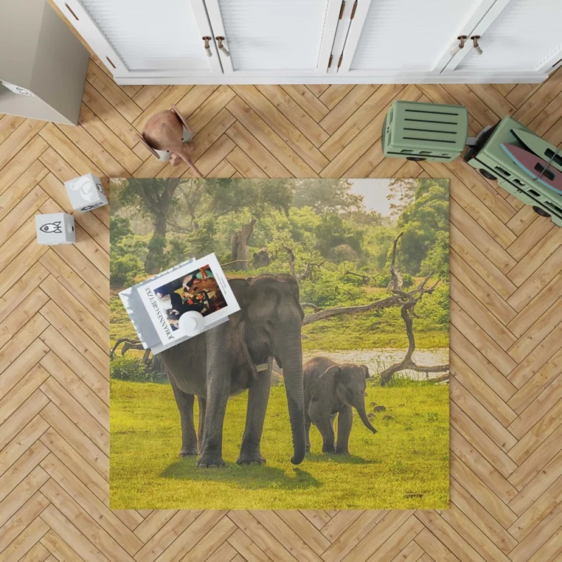 Asian Elephant Cuteness Rug