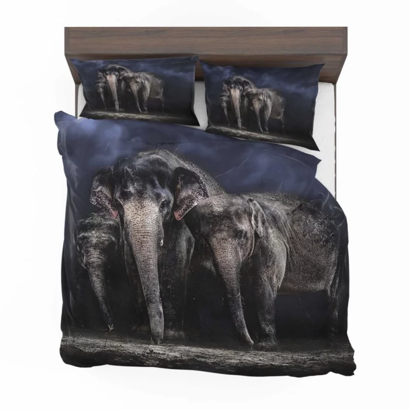 Asian Elephant Grandeur Wildlife Splendor Bedding Set 1