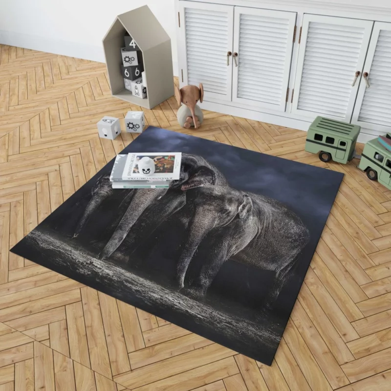 Asian Elephant Grandeur Wildlife Splendor Rug 1