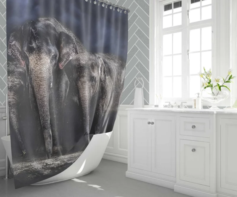 Asian Elephant Grandeur Wildlife Splendor Shower Curtain 1