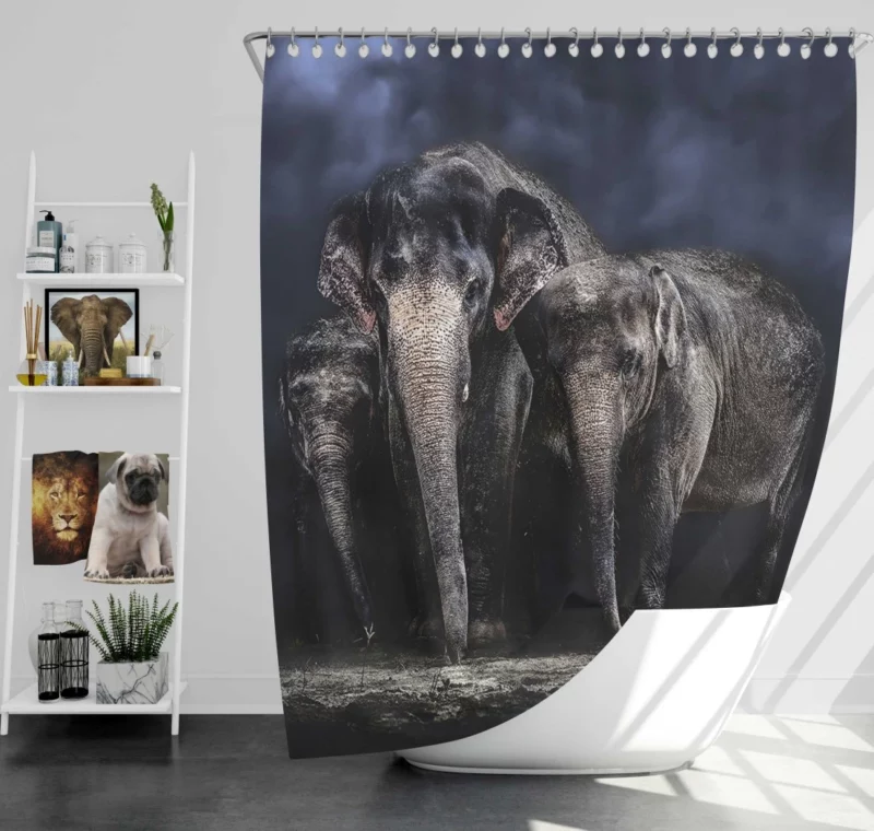 Asian Elephant Grandeur Wildlife Splendor Shower Curtain