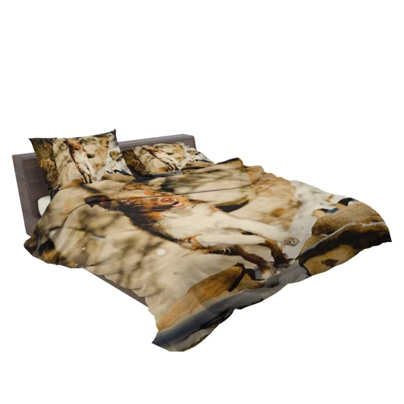 Aussie Puppy Snowy Profile Portrait Bedding Set 2