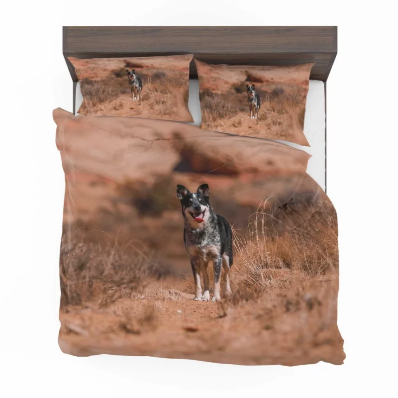 Australian Cattle Dog Amidst Bushes Bedding Set 1