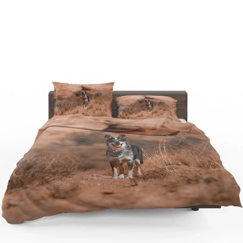 Australian Cattle Dog Amidst Bushes Bedding Set