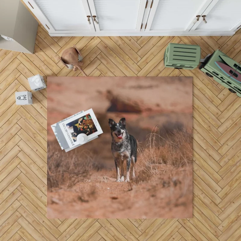 Australian Cattle Dog Amidst Bushes Rug