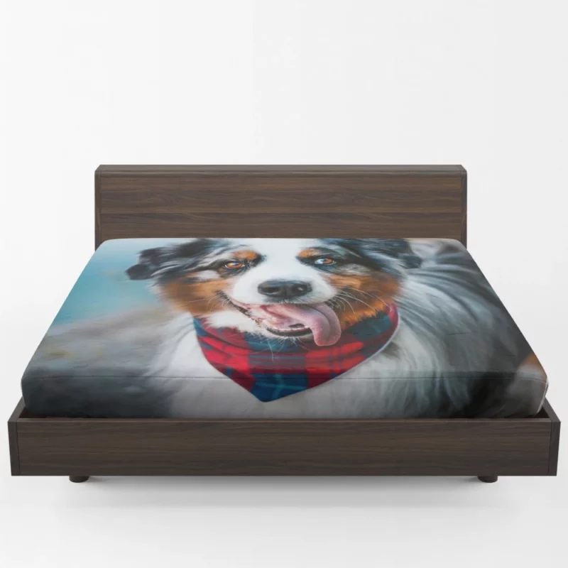 Australian Shepherd Blue-Eyed Aura Fitted Sheet