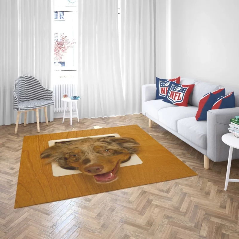 Australian Shepherd Captivating Headshot Rug 2