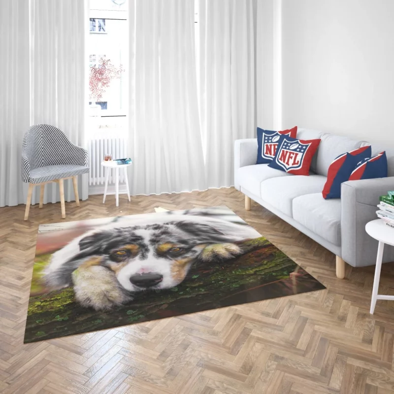 Australian Shepherd Enigmatic Gaze Rug 2