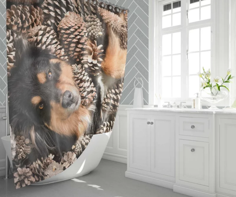 Australian Shepherd by Pine Cone Natural Beauty Shower Curtain 1