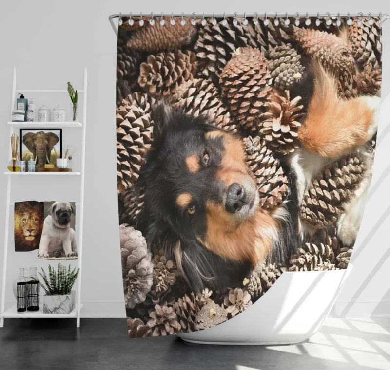 Australian Shepherd by Pine Cone Natural Beauty Shower Curtain