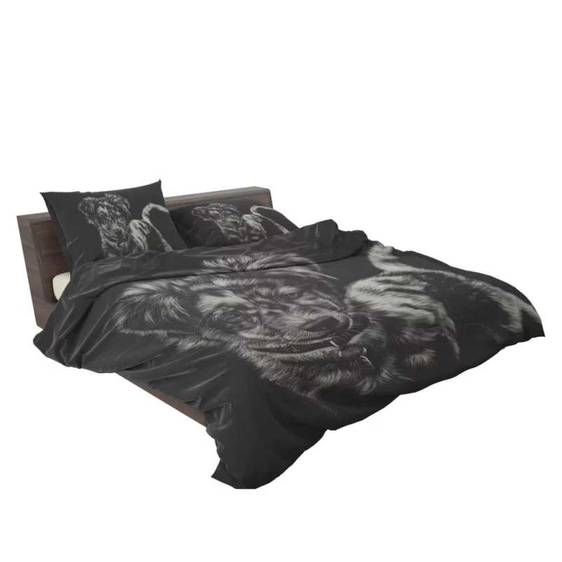 Australian Shepherd in Monochrome Canine Beauty Bedding Set 2