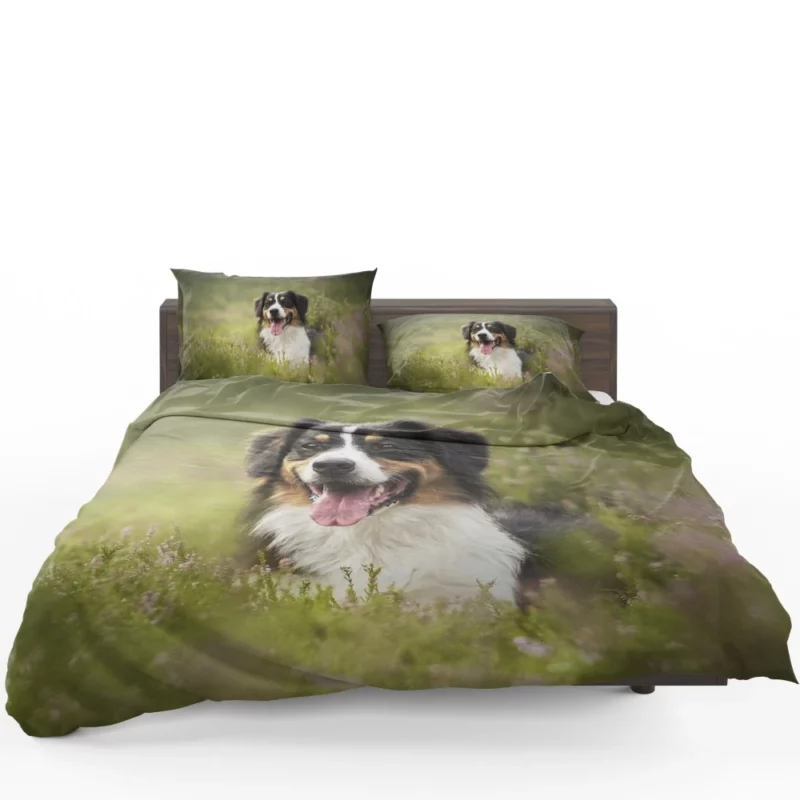 Australian Shepherd in Nature Blur Bedding Set