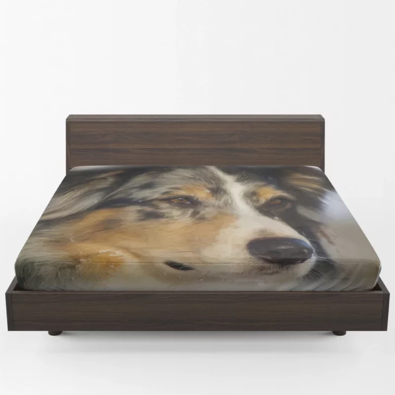 Australian Shepherd in Oil Furry Artistry Fitted Sheet