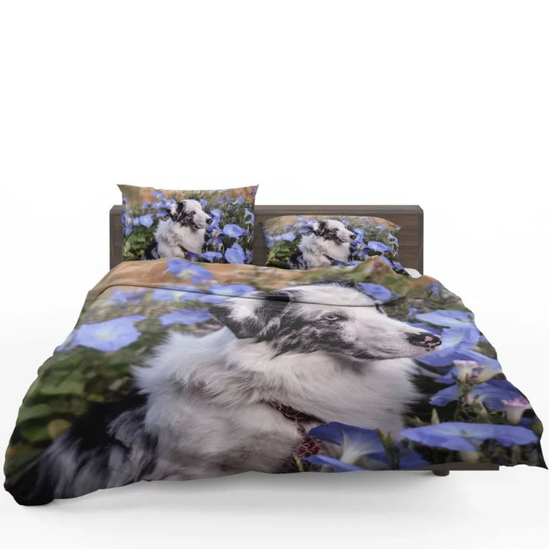 Australian Shepherd with Nature Bloom Bedding Set