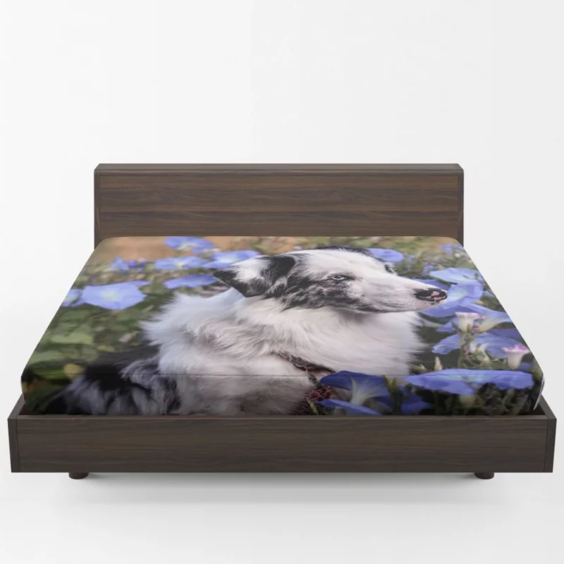 Australian Shepherd with Nature Bloom Fitted Sheet