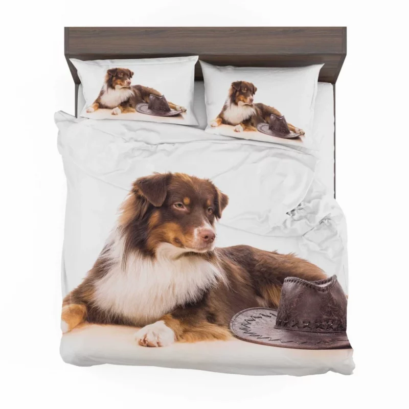 Australian Shepherd with Whimsical Hat Bedding Set 1