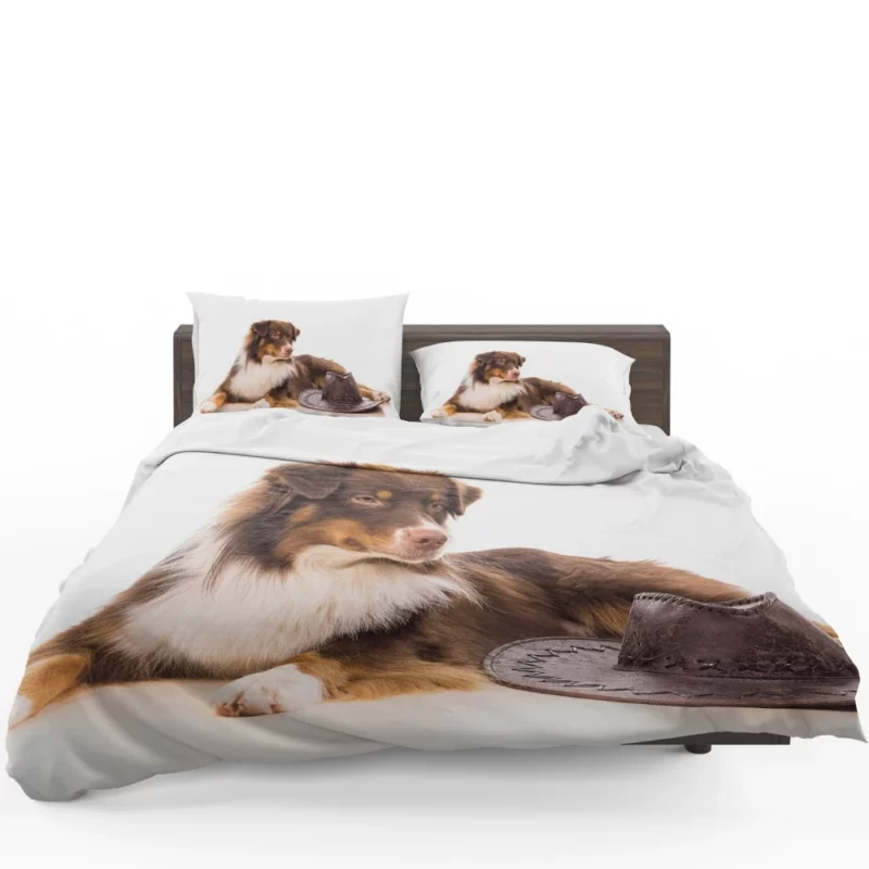 Australian Shepherd with Whimsical Hat Bedding Set