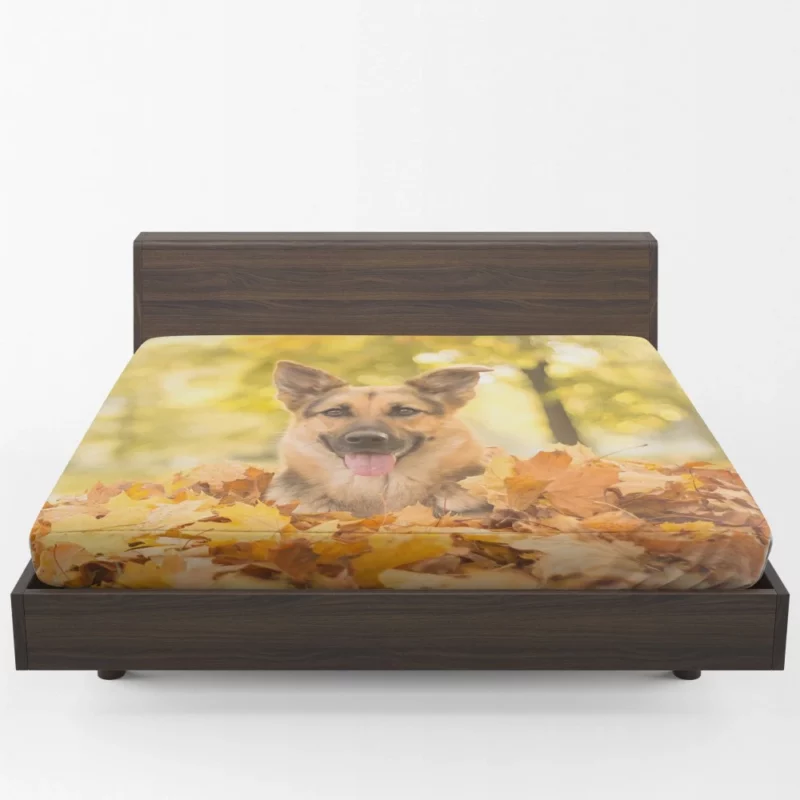 Autumn German Shepherd Fitted Sheet