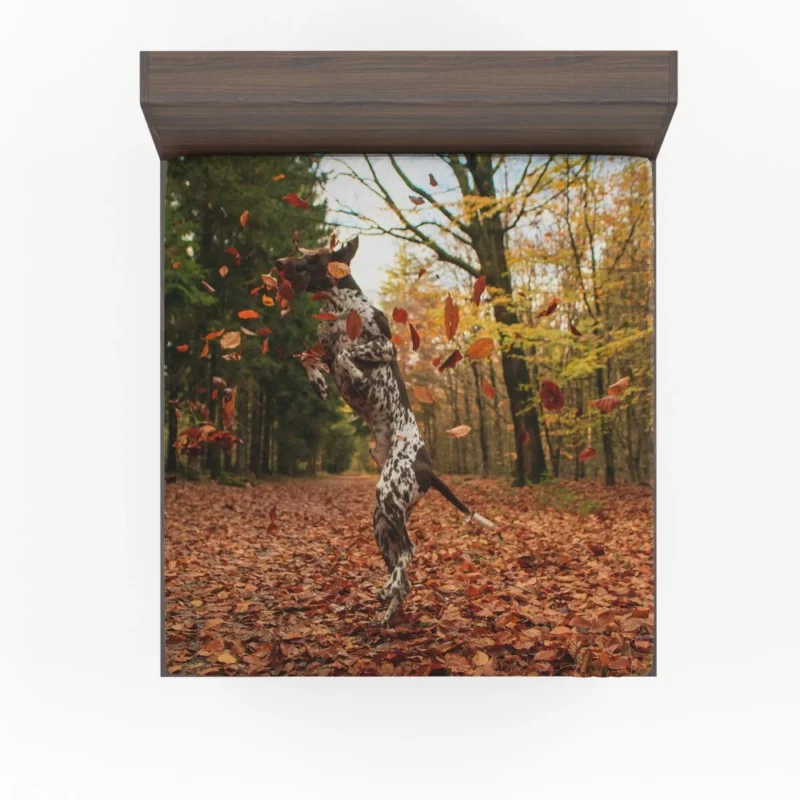 Autumn Leap of German Shorthaired Pointer Fitted Sheet 1