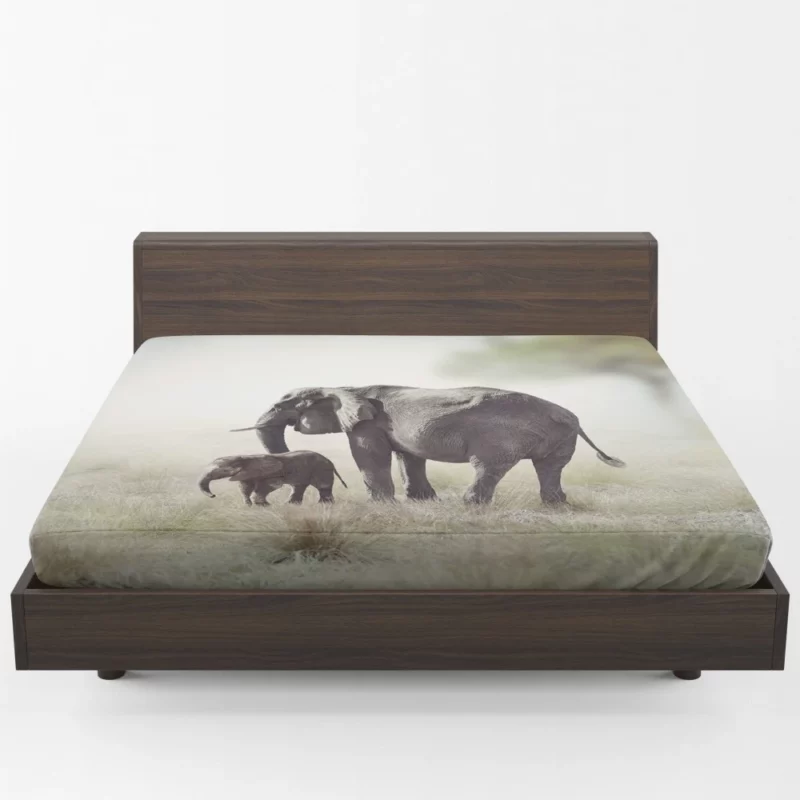 Baby African Elephant Wild Innocence Fitted Sheet