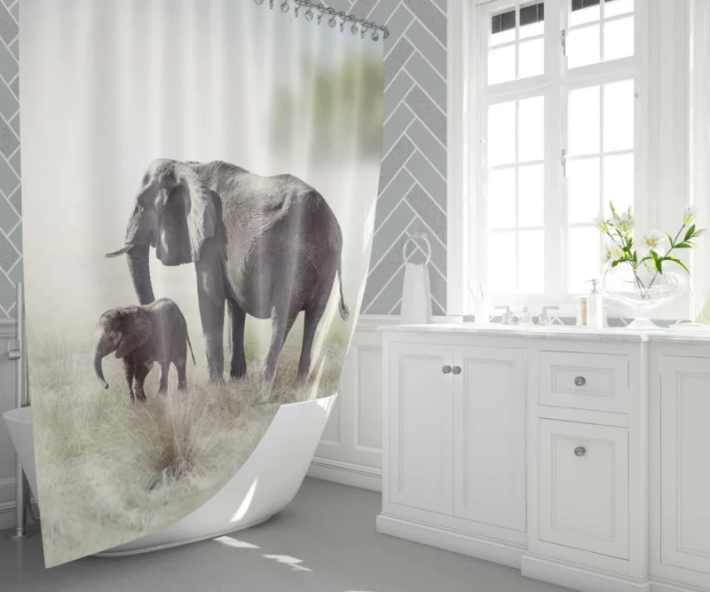 Baby African Elephant Wild Innocence Shower Curtain 1