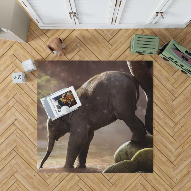 Baby Elephant Adorable Innocence Rug