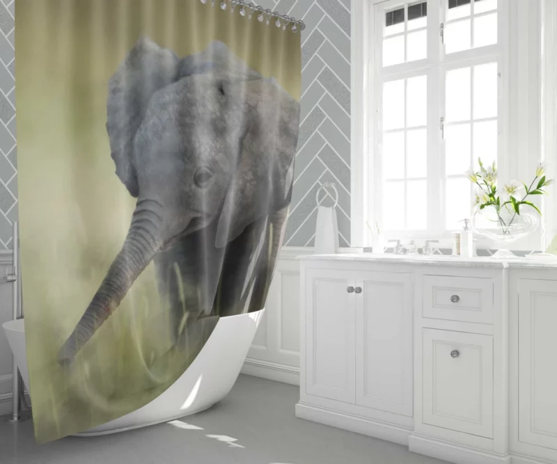 Baby Elephant Majestic Wonder Shower Curtain 1