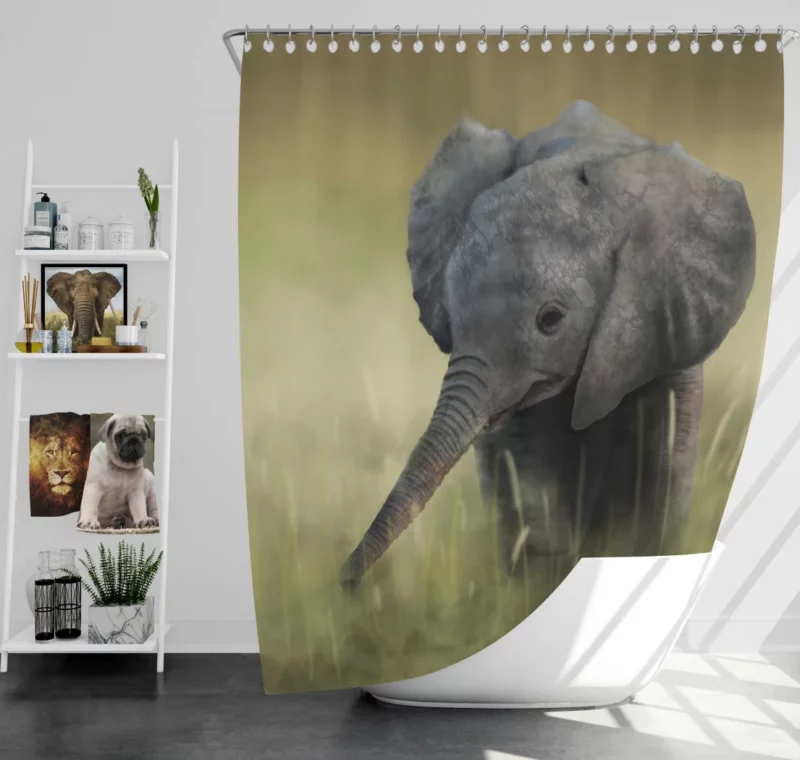 Baby Elephant Majestic Wonder Shower Curtain