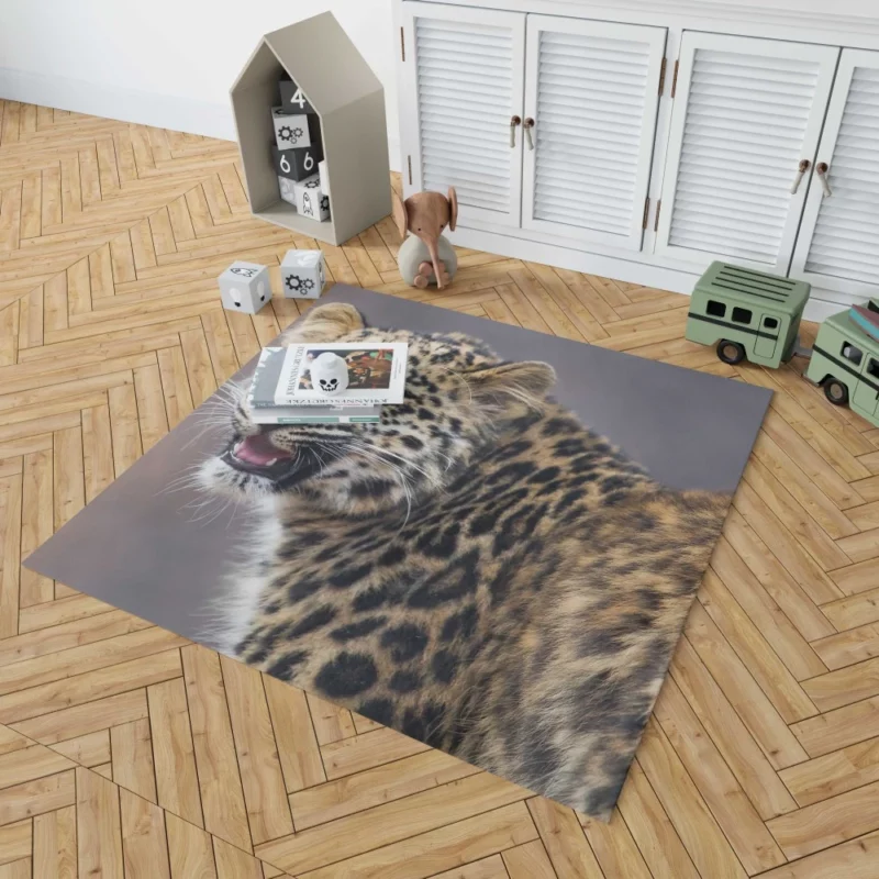 Baby Leopard Cub Playfulness Rug 1