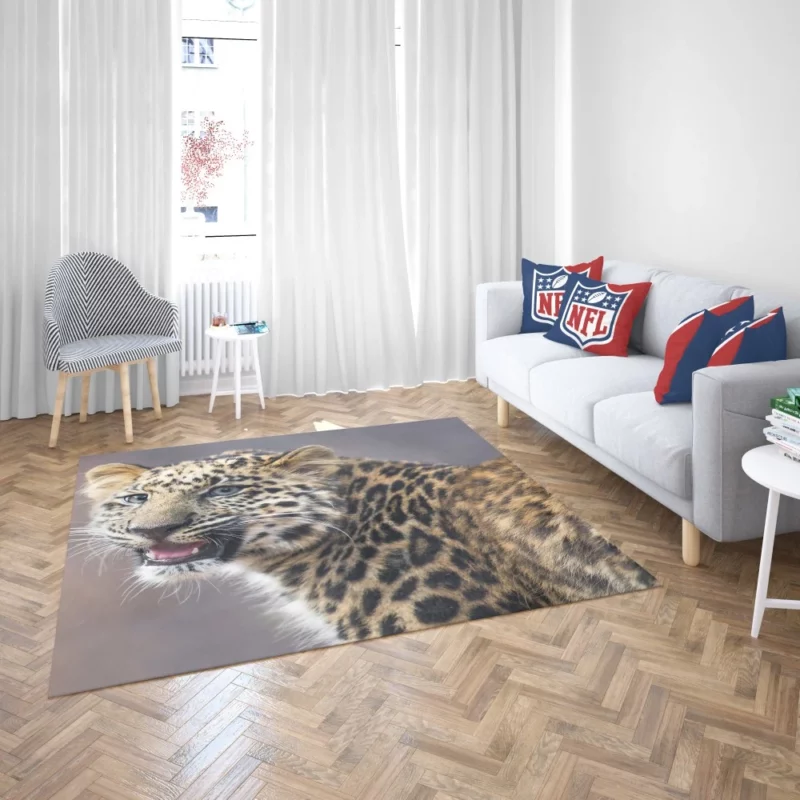 Baby Leopard Cub Playfulness Rug 2