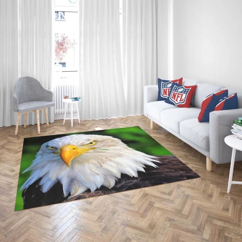 Bald Eagle Fierce Stare Predatory Watch Rug 2