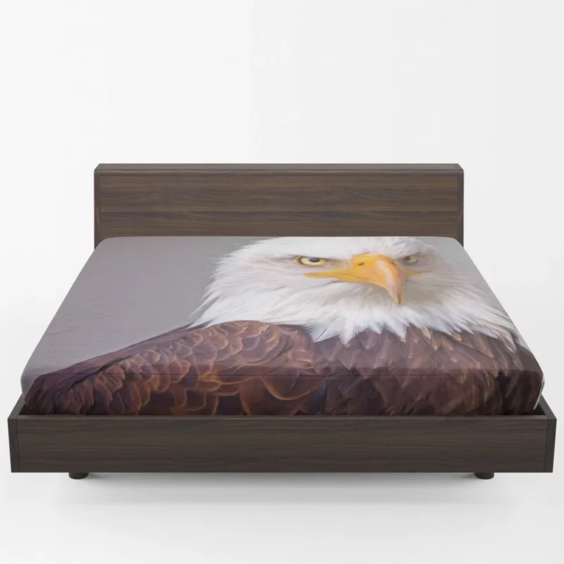 Bald Eagle Skyward Stance Aerial Majesty Fitted Sheet