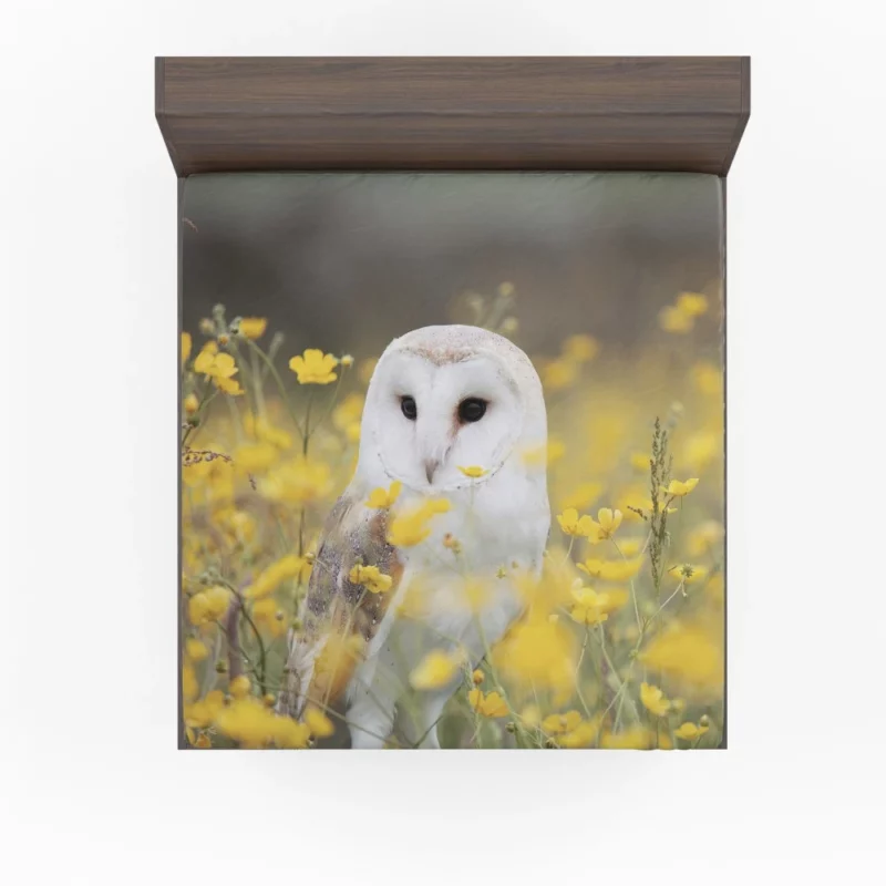 Barn Owl Nocturnal Majesty Silent Stare Fitted Sheet 1