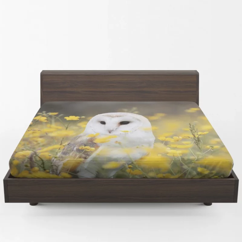 Barn Owl Nocturnal Majesty Silent Stare Fitted Sheet