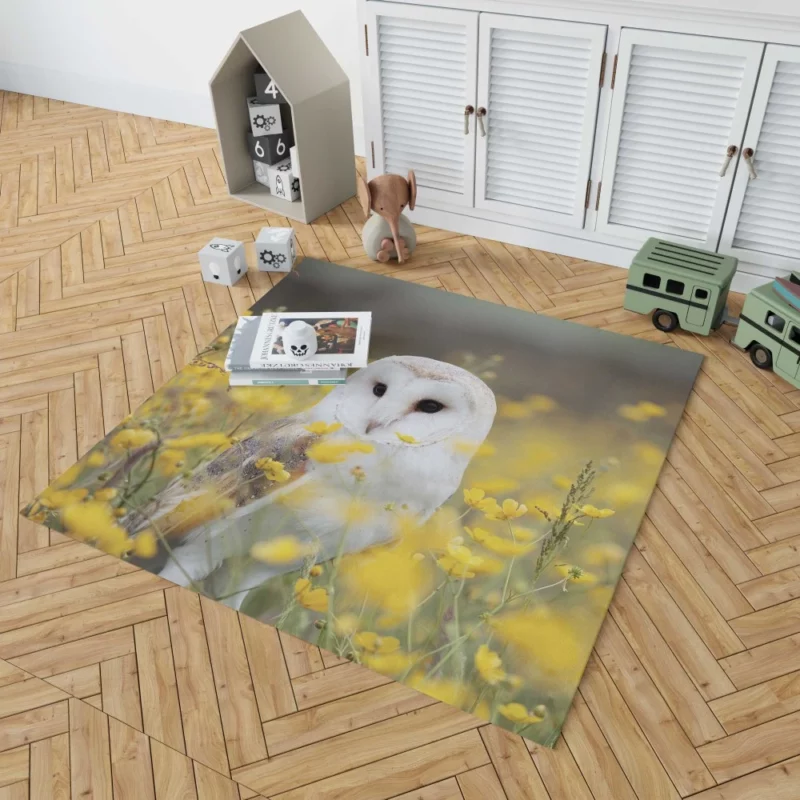 Barn Owl Nocturnal Majesty Silent Stare Rug 1