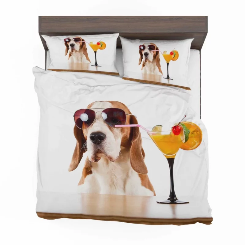 Basset Hound Cocktail Affair Stylish Fun Bedding Set 1